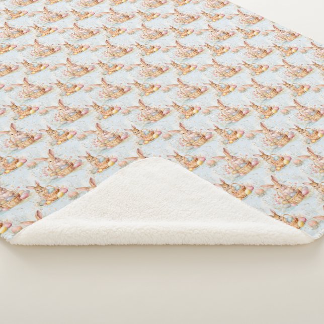Cute Easter Bunny Sherpa Blanket (3/4)