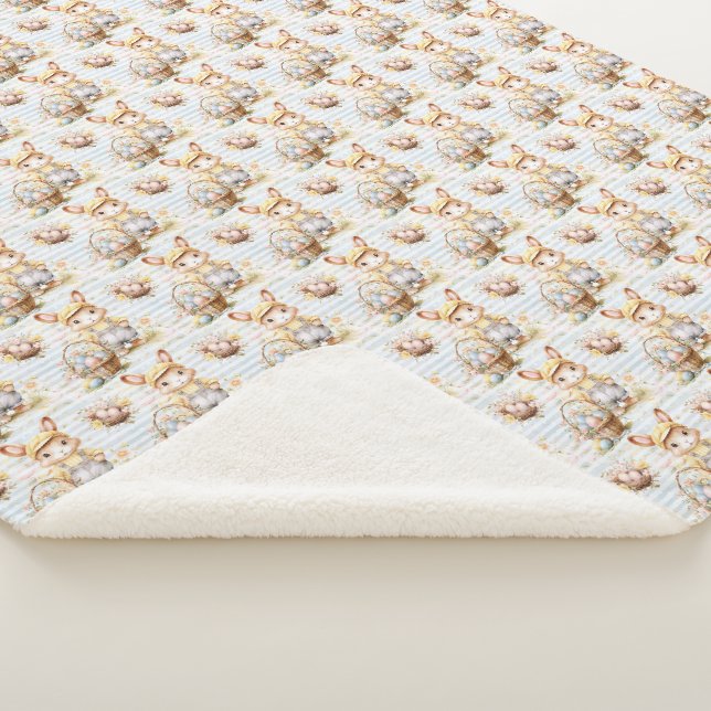 Cute Easter Bunny Sherpa Blanket (3/4)