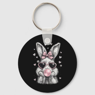 Cute Easter Bunny Shirt For Women Pink Rabbit Coqu Key Ring