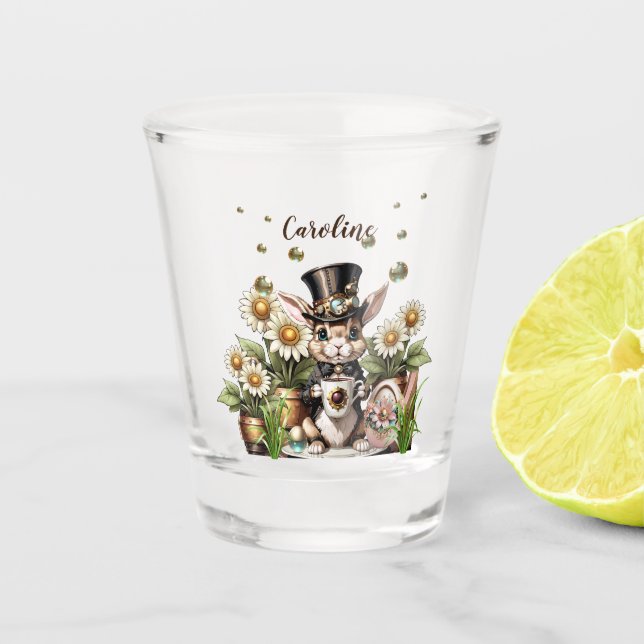 Cute easter bunny. shot glass (Front)