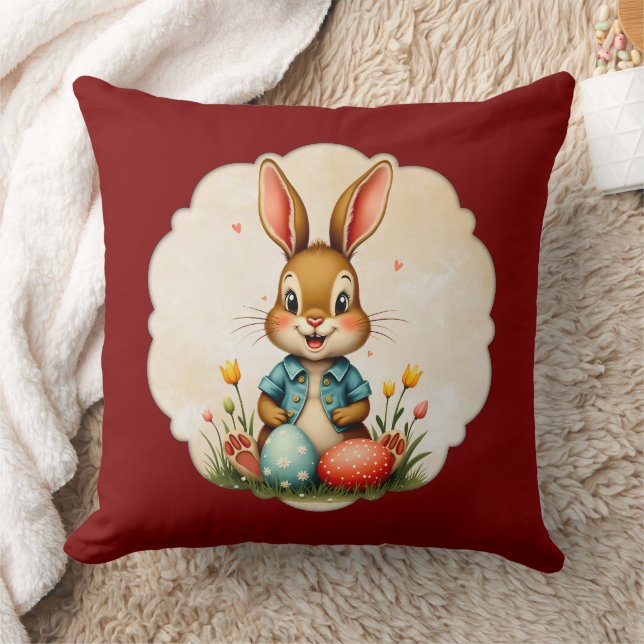 Cute Easter Bunny – Soft Frame - almofada Cushion (Blanket)