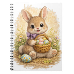 Cute Easter Bunny Spiral Notebook Kawaii