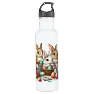 Cute, Easter Bunny/Spring paint party 710 Ml Water Bottle