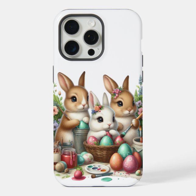 Cute, Easter Bunny/Spring paint party iPhone Case (Back)
