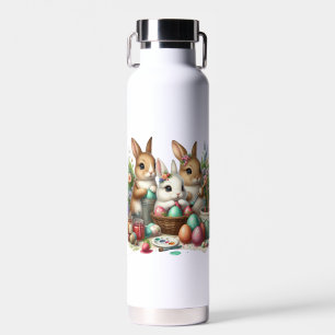 Cute, Easter Bunny/Spring paint party Water Bottle