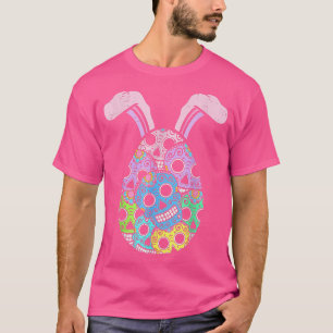 Cute Easter Bunny Sugar Skull Ears Funny Easter Da T-Shirt