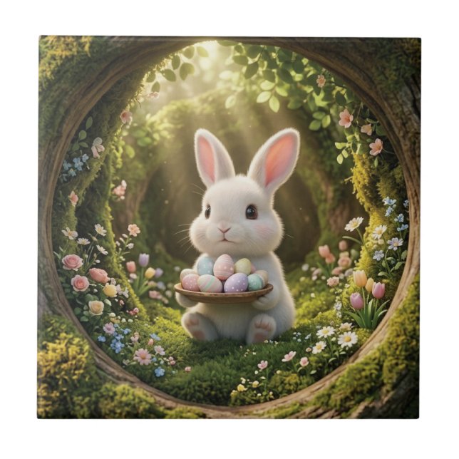 Cute Easter Bunny Tile (Front)