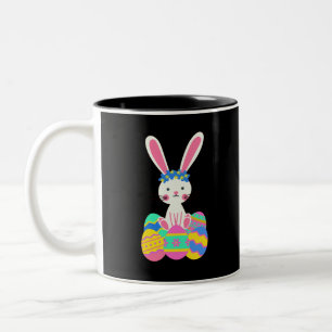Cute Easter Bunny Two-Tone Coffee Mug