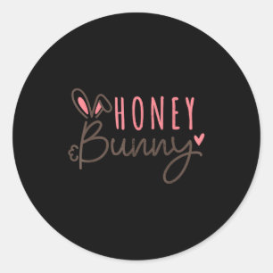 Cute easter bunny vintage happy easter honey bunny classic round sticker