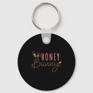 Cute easter bunny vintage happy easter honey bunny key ring
