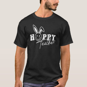 Cute Easter Bunny Vintage Happy Easter Hoppy Teach T-Shirt