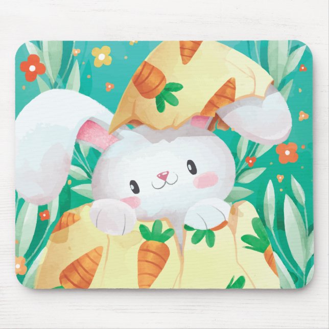 Cute Easter Bunny Watercolor | Mousepad (Front)