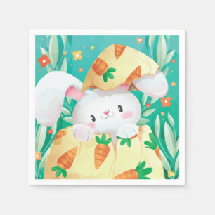 Cute Easter Bunny Watercolor   Paper Napkin