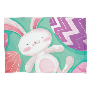 Cute Easter Bunny Watercolor Pillowcase