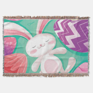 Cute Easter Bunny Watercolor   Throw Blanket
