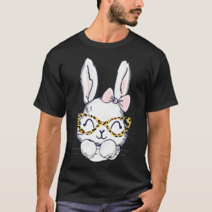 Cute Easter Bunny with cheetah glasses for the mom T-Shirt
