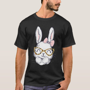 Cute Easter Bunny With Cheetah Glasses For The Mum T-Shirt