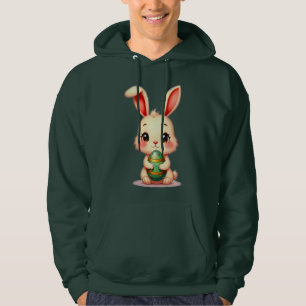 Cute Easter Bunny with Chocolate Egg moletom Hoodie