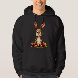 Cute Easter Bunny with Chocolate Eggs - camiseta Hoodie