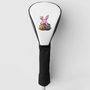 Cute Easter Bunny with Coloured Eggs - Happy Easte Golf Head Cover