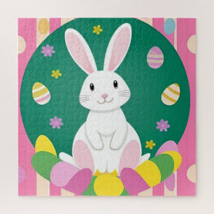 Cute Easter Bunny With Decorative Eggs Jigsaw Puzzle