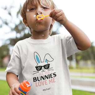 Cute Easter Bunny with Sunglasses Personalised Toddler T-Shirt