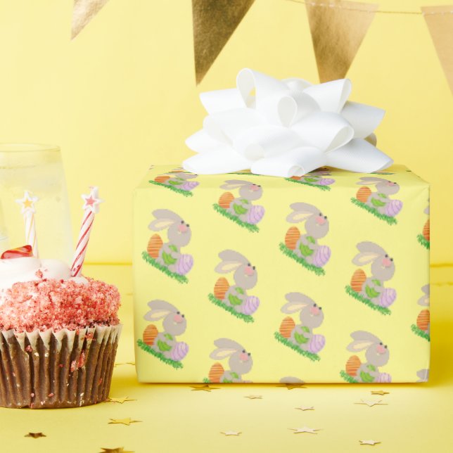 Cute Easter Bunny Wrapping Paper Gift Wrap (Birthday Party)