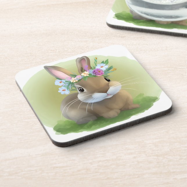 Cute Easter Bunnyfor a positive mood  Coaster (Left Side)