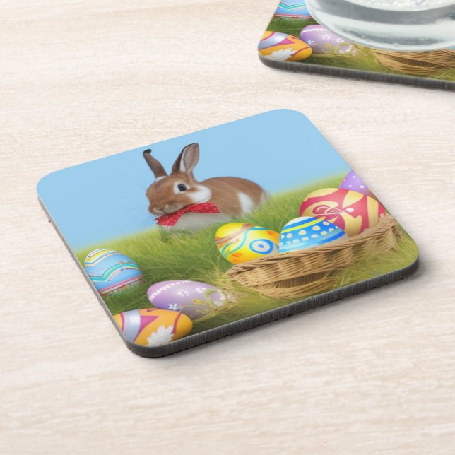 Cute Easter Bunnyfor a positive mood   Coaster (Left Side)