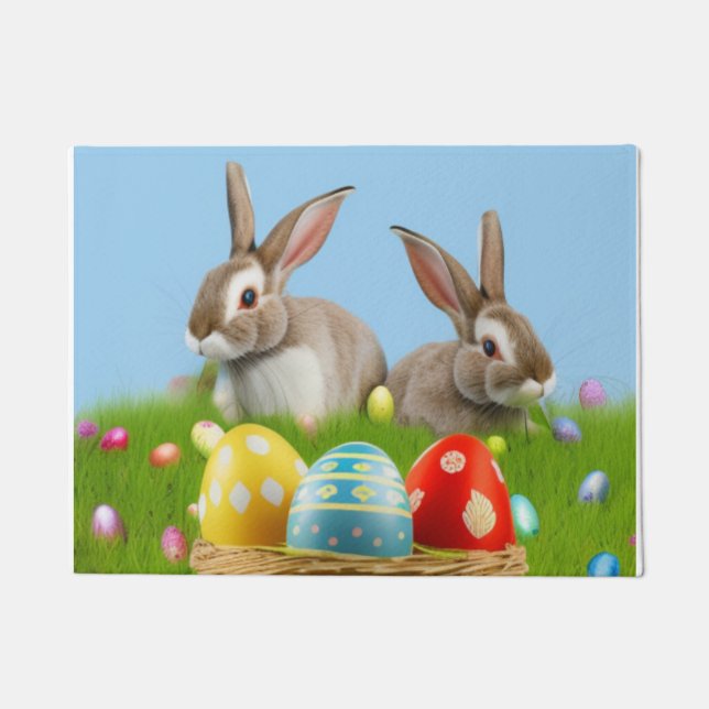 Cute Easter Bunnyfor a positive mood    Doormat (Front)