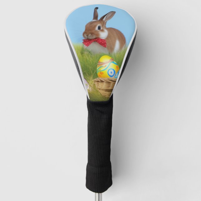 Cute Easter Bunnyfor a positive mood  Golf Head Cover (Front)
