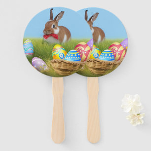 Cute Easter Bunnyfor a positive mood Hand Fan