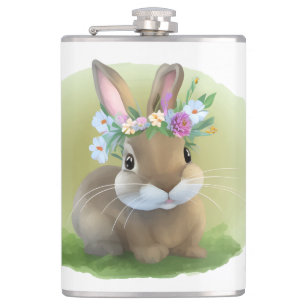 Cute Easter Bunnyfor a positive mood   Hip Flask
