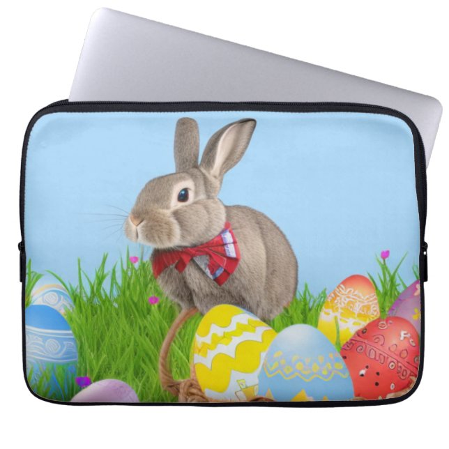 Cute Easter Bunnyfor a positive mood  Laptop Sleeve (Front)