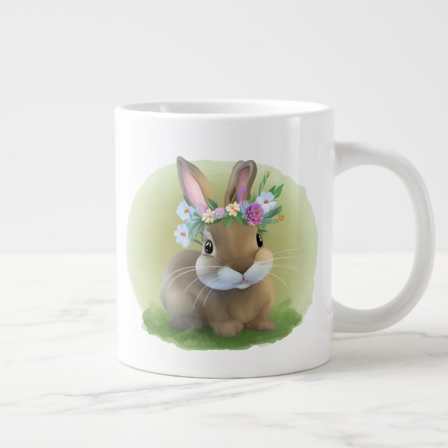 Cute Easter Bunnyfor a positive mood   Large Coffee Mug (Right)