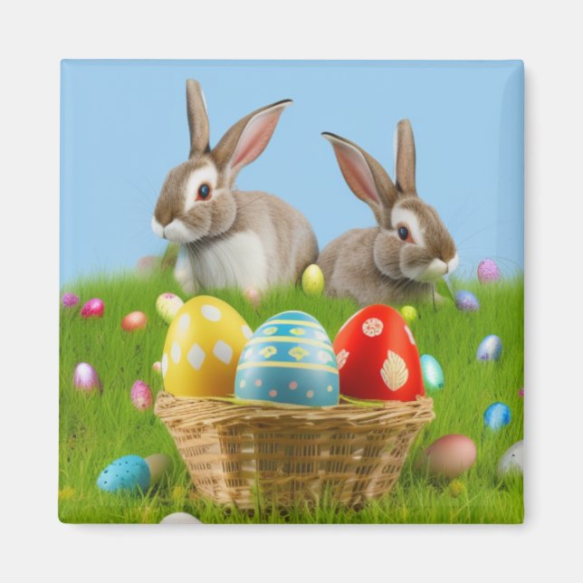 Cute Easter Bunnyfor a positive mood   Magnet (Front)
