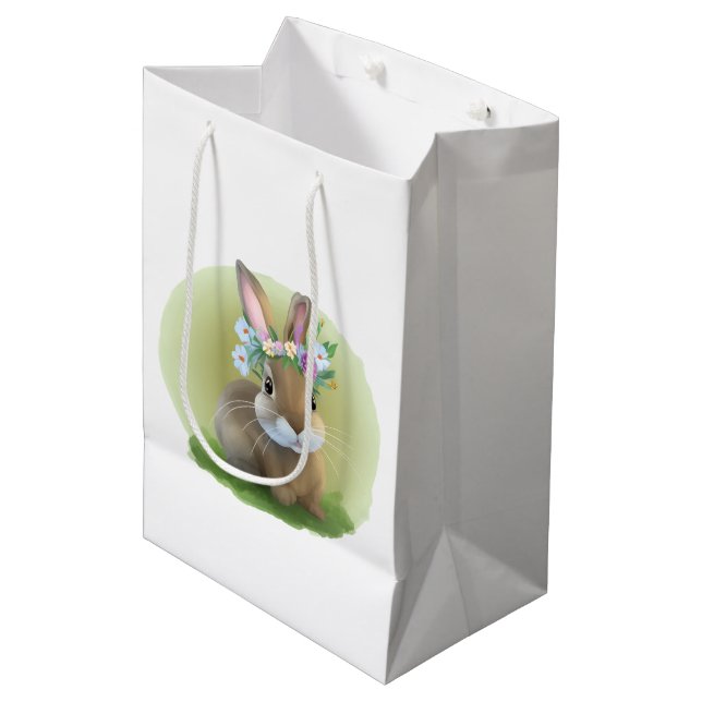 Cute Easter Bunnyfor a positive mood    Medium Gift Bag (Front Angled)
