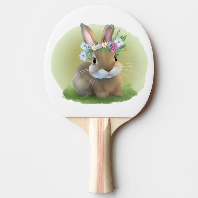 Cute Easter Bunnyfor a positive mood    Ping Pong Paddle (Front)
