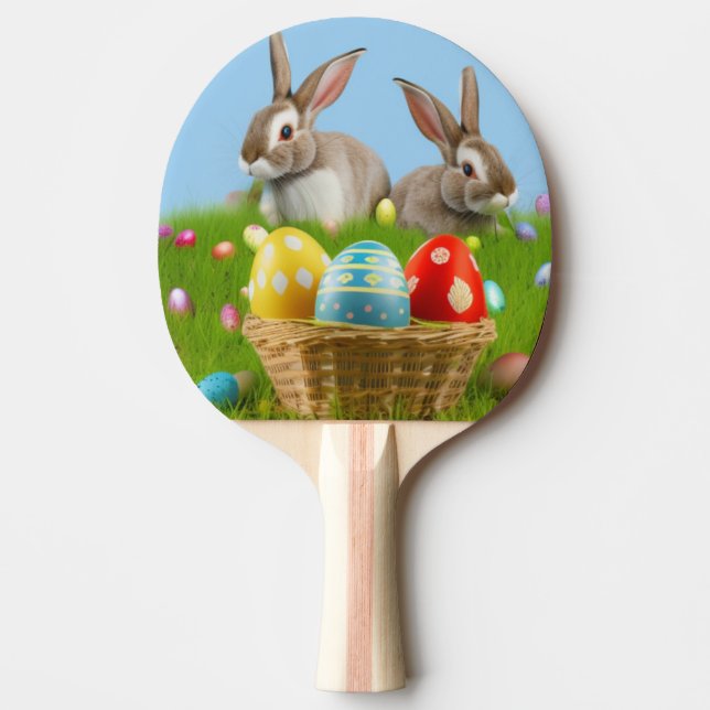 Cute Easter Bunnyfor a positive mood    Ping Pong Paddle (Front)
