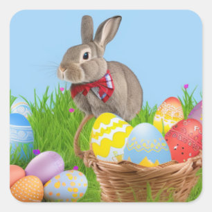 Cute Easter Bunnyfor a positive mood    Square Sticker
