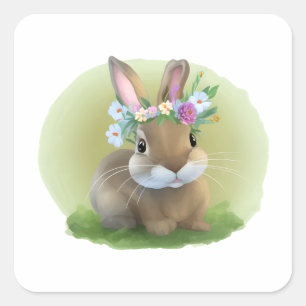 Cute Easter Bunnyfor a positive mood Square Sticker