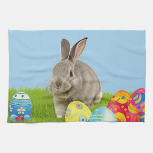 Cute Easter Bunnyfor a positive mood Tea Towel