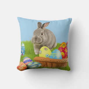 Cute Easter Bunnyfor a positive mood Throw Pillo Cushion