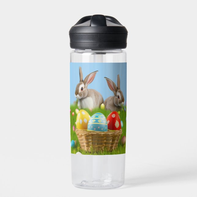 Cute Easter Bunnyfor a positive mood   Water Bottle (Front)