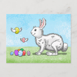 Cute Easter Bunny's Egg Hunt Holiday Postcard