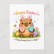 Cute Easter Capybara Eggs Bunny Ears