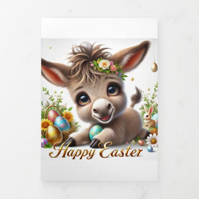 Cute Easter Card With Donkey (Cover)