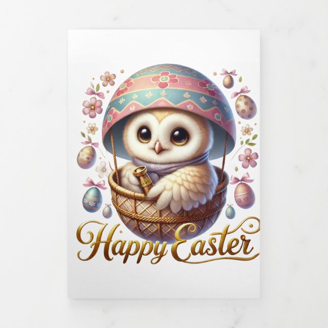 Cute Easter Card With Owl (Cover)