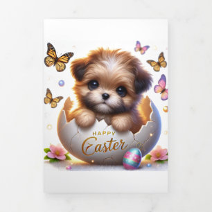 Cute Easter Card With Puppy
