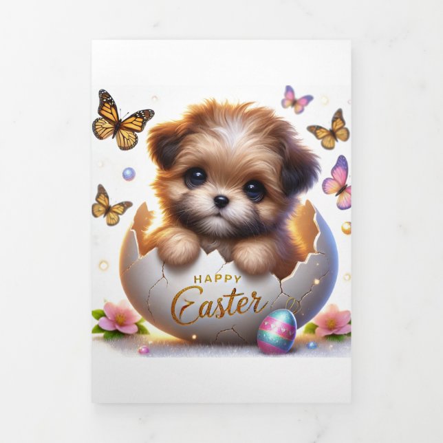 Cute Easter Card With Puppy  (Cover)